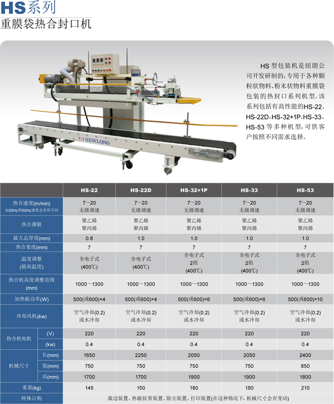 HS系列重膜袋热合封口机